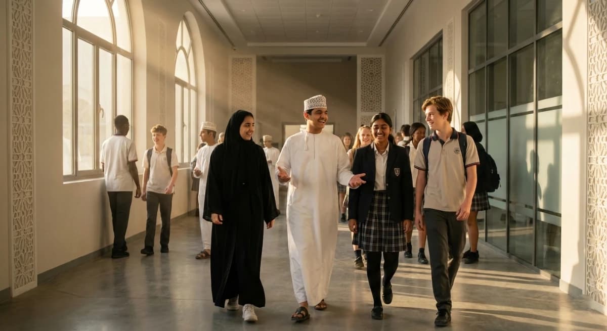 Modern international school building in Oman - choosing the right school for children